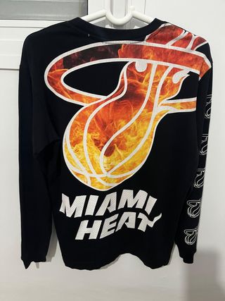 Camiseta NBA Miami Heat Manga Larga Negra