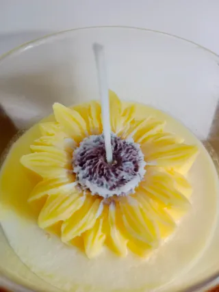Candela Soia Artigianale Fiore Girasole