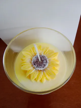 Candela Soia Artigianale Fiore Girasole