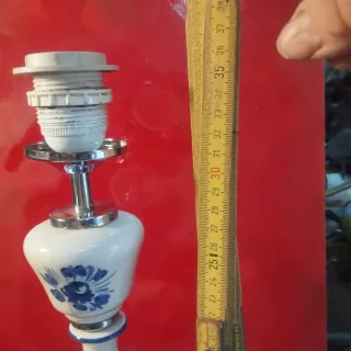 Lampada da tavolo ceramica blu e bianca