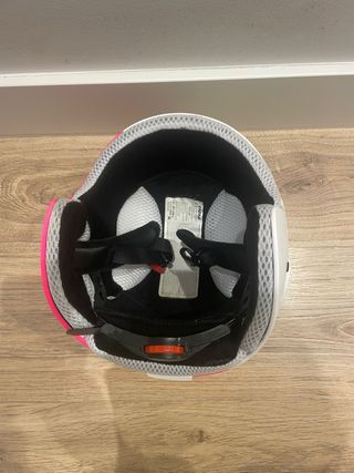 Casco Eassun niña rosa y blanco