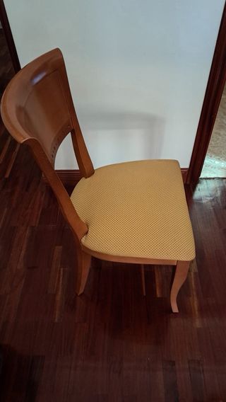 Sillas de comedor madera y tela pack de 5