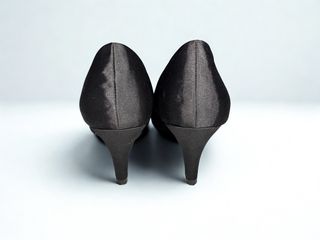 Zapatos fiesta raso negro pedrería - 39 - USO x1