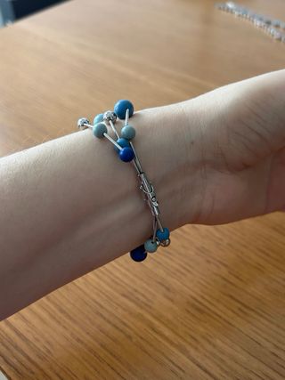 Pulsera Swatch Bolas Azul y Plata