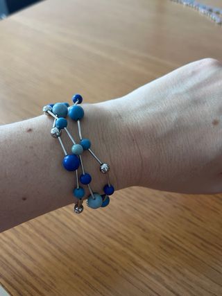 Pulsera Swatch Bolas Azul y Plata