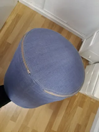 Pouf in tessuto blu/grigio alto 50 cm