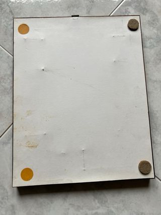 Quadro disegno città con cornice in legno