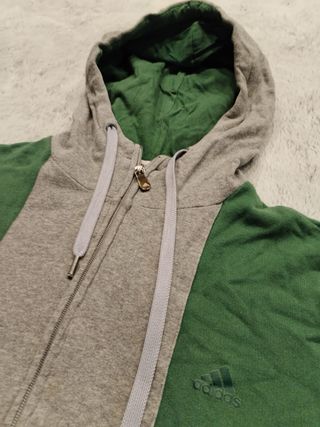 Felpa Adidas Grigia e Verde Taglia M vintage