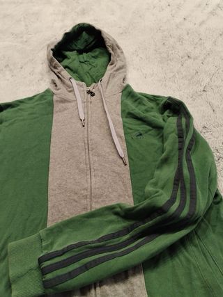 Felpa Adidas Grigia e Verde Taglia M vintage