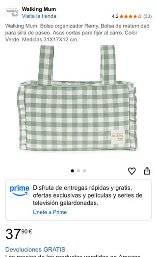 Saco + Bolso Silla Paseo Walking Mum Verde