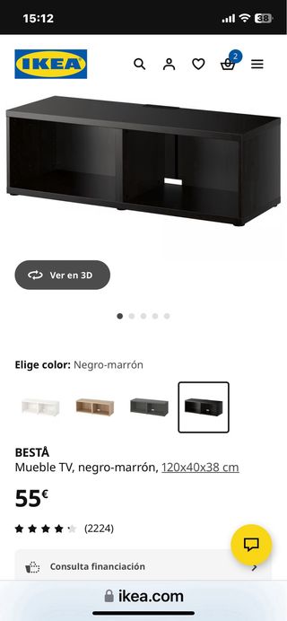 Mueble tv negro IKEA