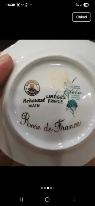 Set 3 porcellana Limoges vintage anni '80