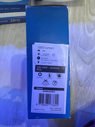 Foco led empotrable de bajo consumo.