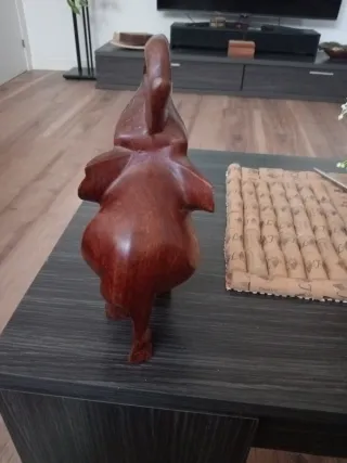 Elefante Madera Maciza 25cm