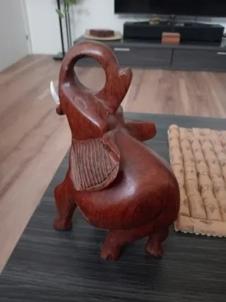 Elefante Madera Maciza 25cm