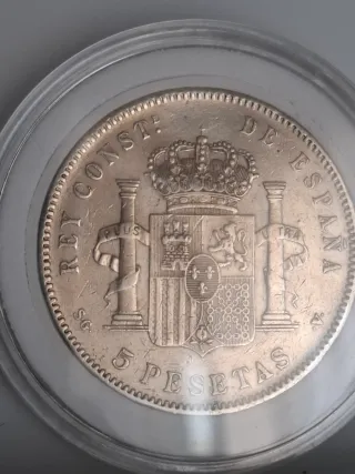 España: 5 Pesetas Plata Alfonso XIII 1897-*97