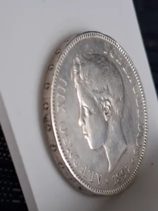 España: 5 Pesetas Plata Alfonso XIII 1897-*97