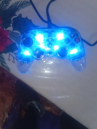 Mando Xbox con cable transparente