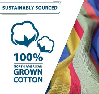 Hamaca de tela multicolor con soporte sin estrenar