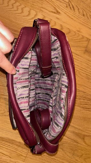 Bolso Caminatta Marrón y Rojo