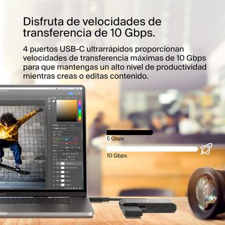 Belkin Hub USB-C 4 Puertos 10Gbps + PD 100W