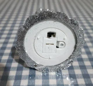 Albero di Natale Glitter Argento e Luci LED