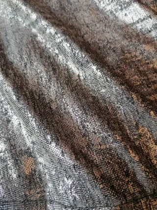 Vestido fiesta dorado plateado punto con caída