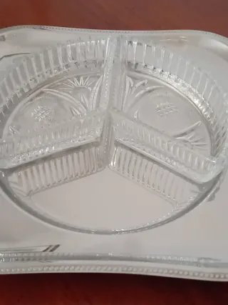 Antipastiera vintage vetro acciaio