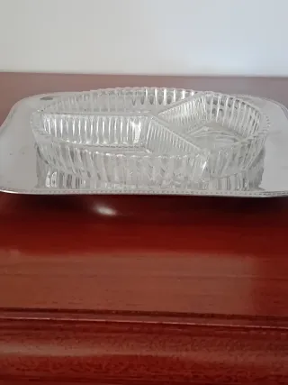 Antipastiera vintage vetro acciaio