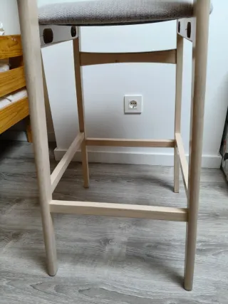 3 Sillas altas madera y tela