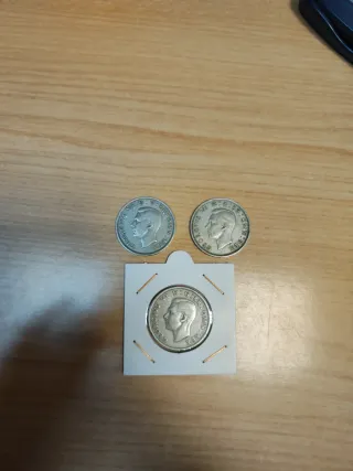 Lote 3 monedas plata Inglaterra