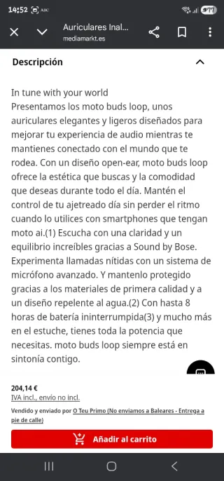 Moto buds LOOP Crystals by Swarovski