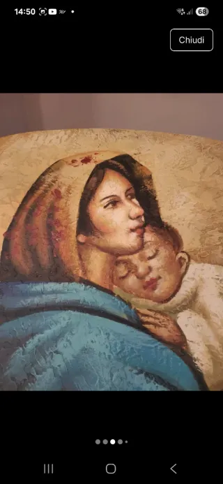 Pittura su legno Madonna con Bambino