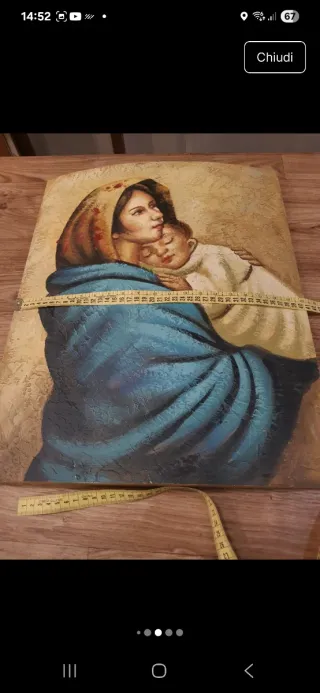 Pittura su legno Madonna con Bambino