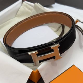 Cintura Hermès Pelle Marrone Fibbia H Oro