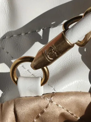 Borsetta Chanel Trapuntata Bianca Oro