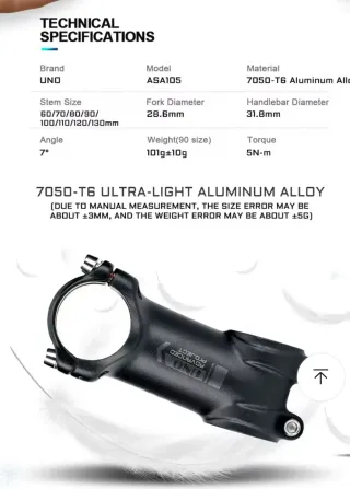 Potencia bici carretera