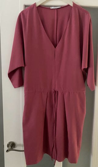 Vestido Mango Escote Pico Manga Corta