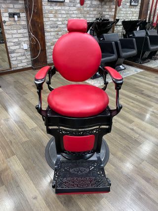 2 Sillones de Barbero Vintage Rojos