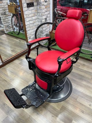 2 Sillones de Barbero Vintage Rojos
