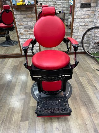 2 Sillones de Barbero Vintage Rojos