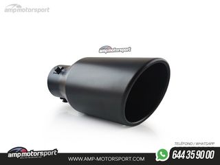 COLA DE ESCAPE REDONDA 102MM NEGRA