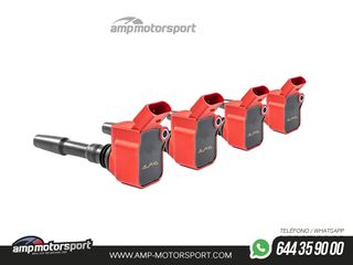 KIT DE 4 BOBINAS DE ENCENDIDO ALPHA COMPETITION AUDI S3 8V / LEON 5F CUPRA / VW GOLF 7 GTI / R - 1.8 / 2.0 TFSI - ROJO