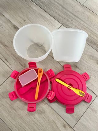 Ensaladera para llevar con cubiertos