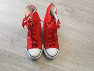 Scarpe donna rosse con paillettes