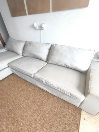 Sofá 4 plazas KIVIK + chaiselongue gris