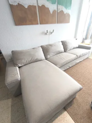 Sofá 4 plazas KIVIK + chaiselongue gris