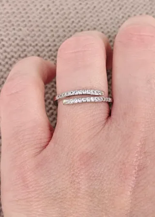 Anillo ajustable Plata con Circonitas