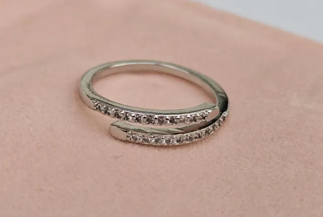 Anillo ajustable Plata con Circonitas