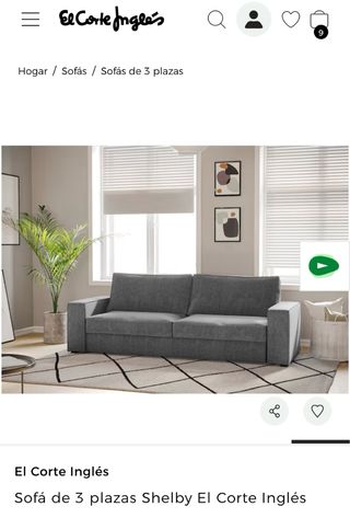 Sofá 3 plazas Shelby El Corte Inglés